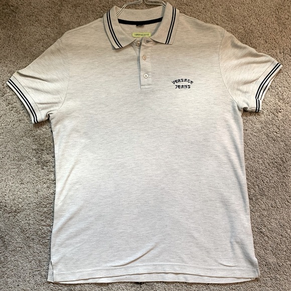 Grey vintage Versace button down shirt Size Medium - Picture 1 of 3